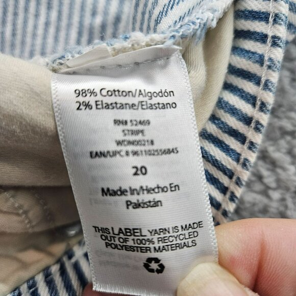 Free Assembly Womens Blue White Striped Wide-Leg Pants Size 20 cotton denim - Picture 4 of 9